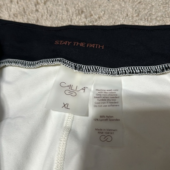 Calia High Rise Capri Pants Stay The Path XL Cream Black NWT - Picture 4 of 7